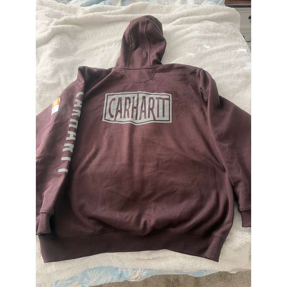 Carhartt Rain Defender Loose Fit Midweight Hoodie Mens XL Burgundy Sweatshirt